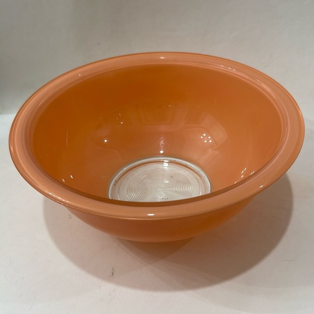 Pyrex Vintage Nesting Bowl Orange Clear Bottomed Corning Ware USA 1.5 Liter
